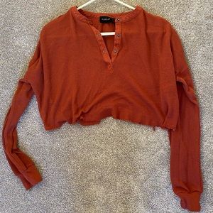 Urban Outfitters Out From Under Cropped Rust Henley Women’s Small